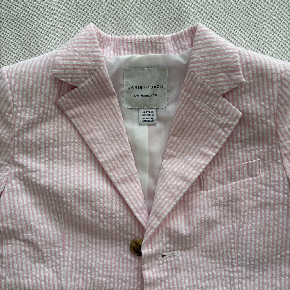 Janie and Jack Pink Pinstripe Blazer
